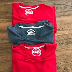(3) Jockey Men’s T-shirts (M), 2 red, 1 grey